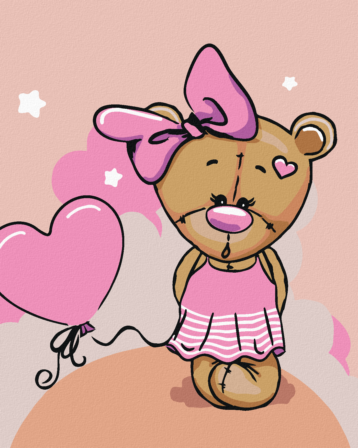 Malen nach Zahlen - KLEINER BÄR MIT BANDSCHLEIFE – ZUTY AT Malen nach Zahlen - KLEINER BÄR MIT BANDSCHLEIFE – ZUTY AT